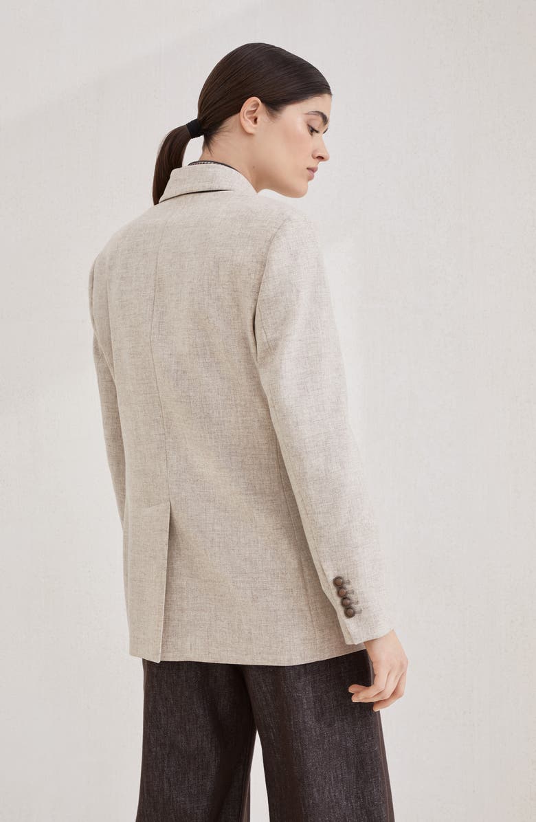 Brunello Cucinelli Twill flannel blazer, Alternate, color, Beige