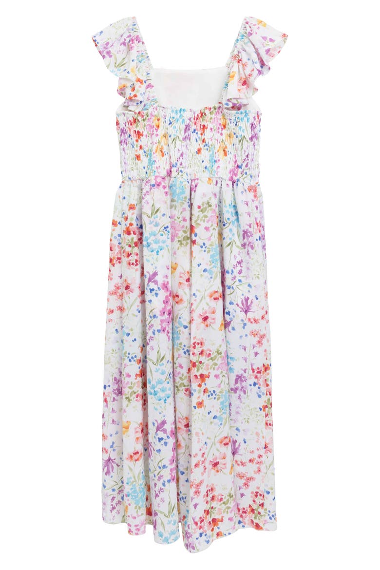 Kids' Floral High-Low Dress & Bracelets Set, Alternate, color, IVORY FLORAL