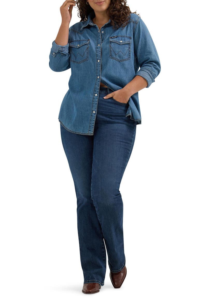 Bespoke High Waist Bootcut Jeans, Alternate, color, LACEY