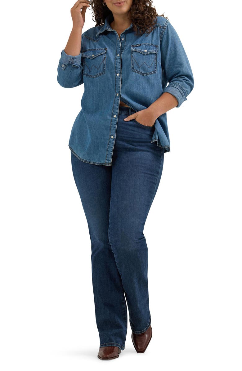 Wrangler Bespoke Curvy High Waist Bootcut Jeans, Alternate, color, Lacey