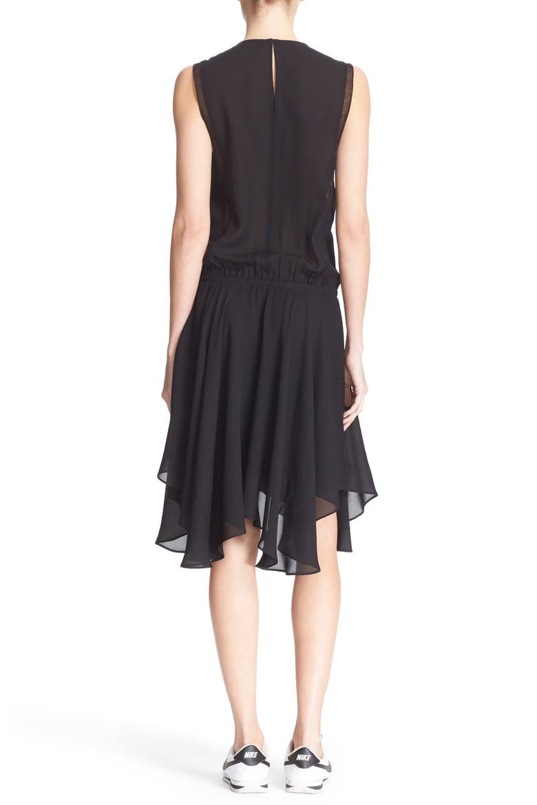 'Meloni' Lace Inset Silk Dress, Alternate, color, BLACK