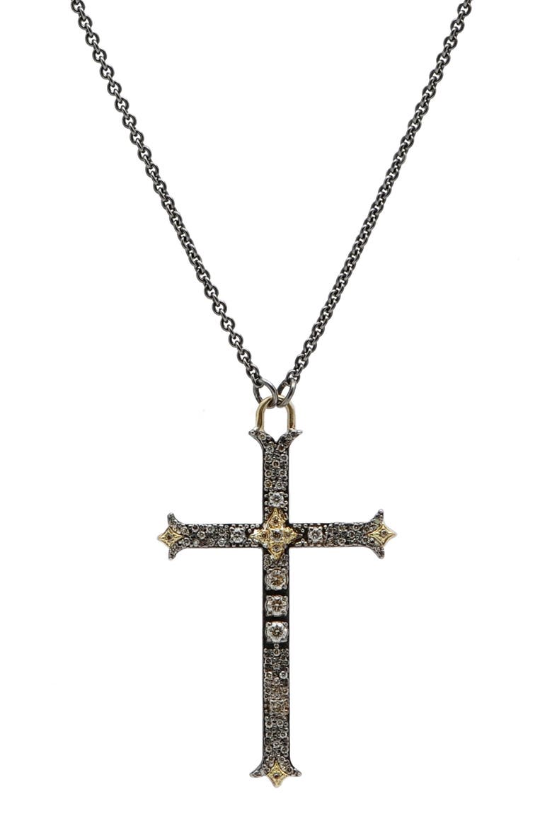 Large Cross Pendant Necklace, Main, color, SILVER