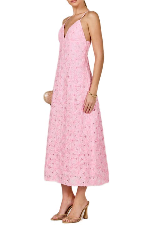 Textured Floral Midi Dress