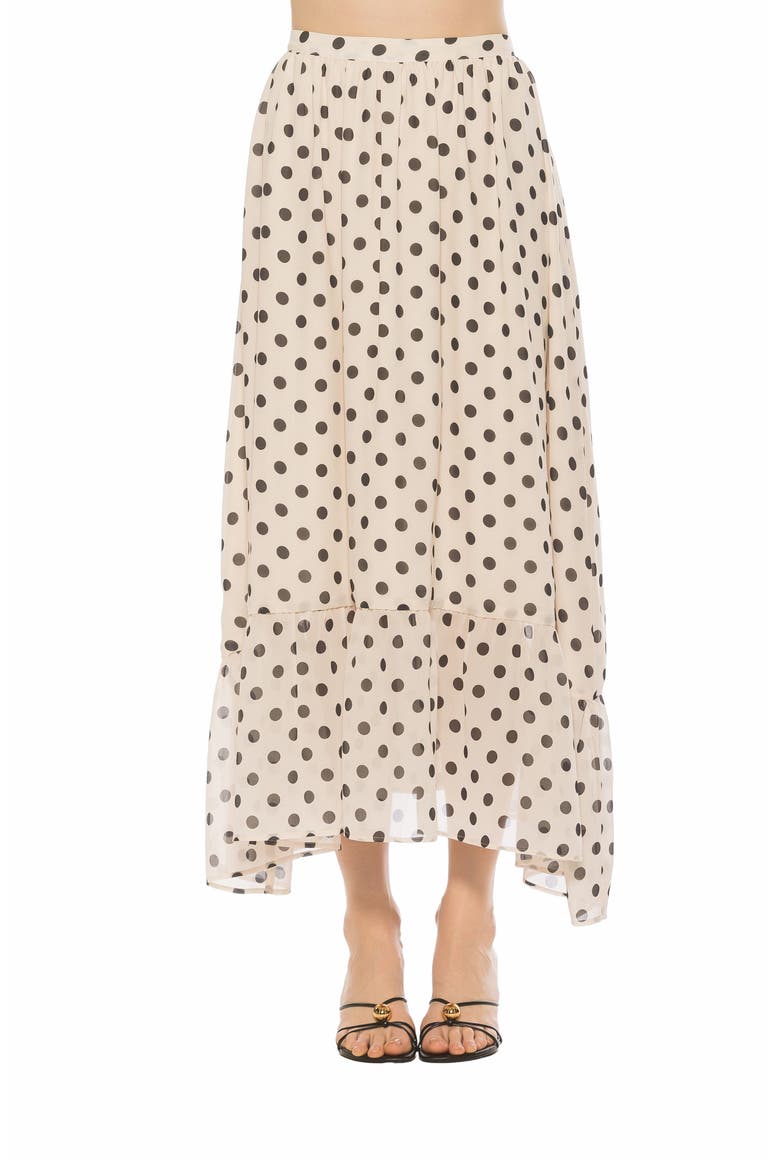 Ella Floral Maxi Skirt, Main, color, IVORY POLKA