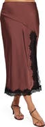 Petal & Pup Theoni Lace Trim Slit Midi Skirt