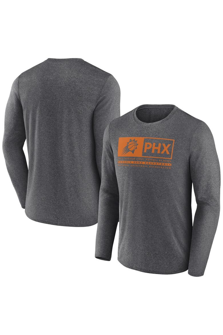 Men's Fanatics Branded Heather Charcoal Phoenix Suns Three-Point Play T-Shirt, Alternate, color, Heather Charcoal