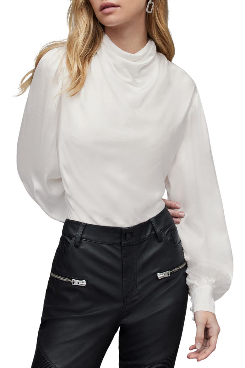 Ilarya Long Sleeve Bodysuit, Main, color, OPTIC WHITE