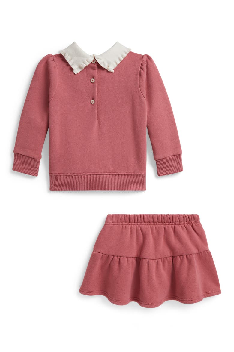 Kids' 2-Piece Fleece Sweatshirt & Skirt Set, Alternate, color, CANVAS PINK