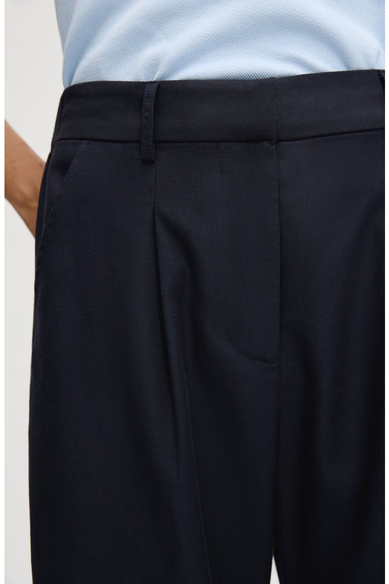 Relaxed Wide Leg Twill Pants, Alternate, color, NAVY