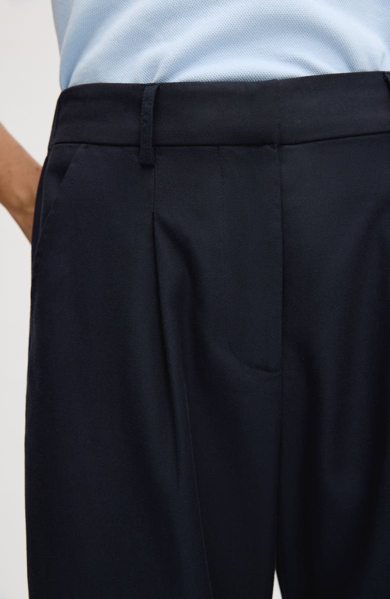 Sam Edelman Relaxed Wide Leg Twill Pants, Alternate, color, Navy