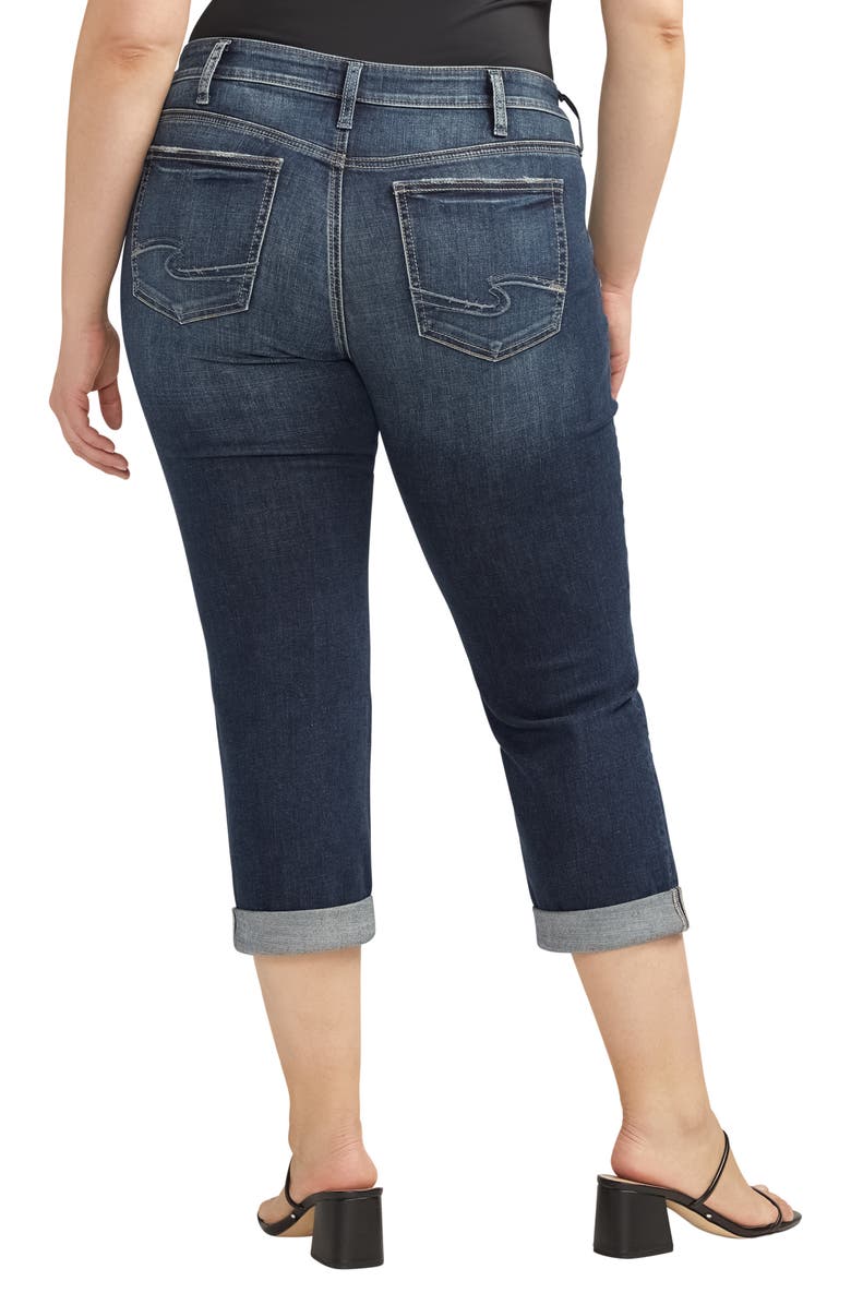 Silver Jeans Co. Suki Luxe Stretch Roll Cuff Capri Jeans, Alternate, color, 