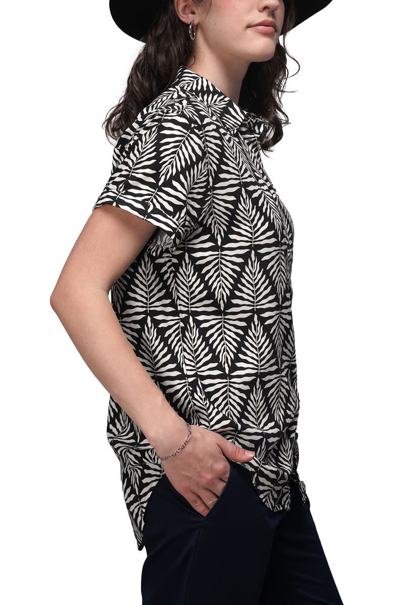 WILDFANG The Empower Button Up, Alternate, color, Fern Maze Black/White