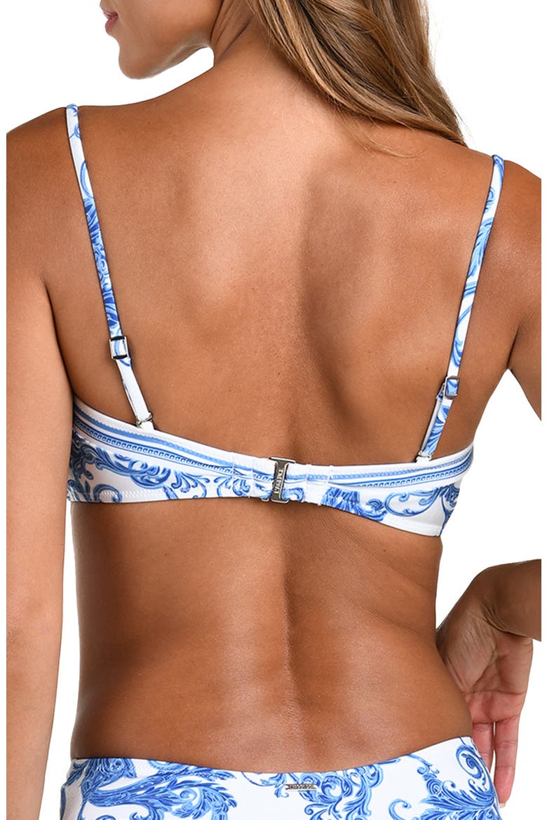 Krysta Baroque Bandeau Swim Top, Alternate, color, BLUE