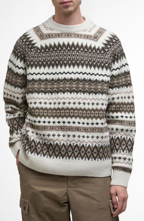 Barbour Hase Fair Isle Wool Blend Sweater In White