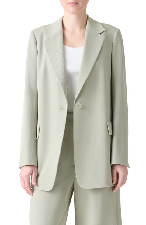 Wool Tricot One-Button Blazer