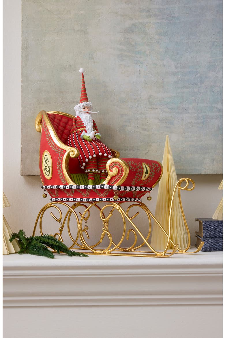 Patience Brewster Dash Away Santa and Sleigh Figures, Alternate, color, RED