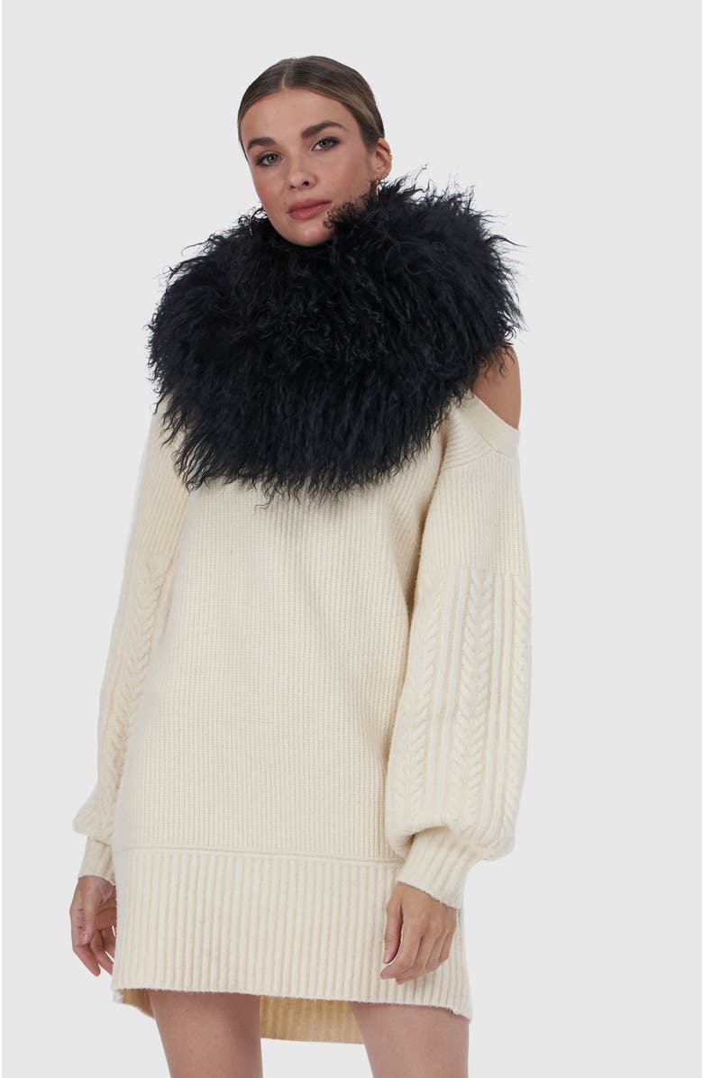 GORSKI Lamb Infinty Scarf, Alternate, color, Black