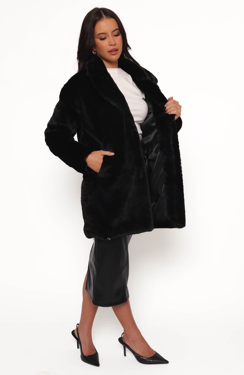 Petal & Pup Meeka Faux Fur Jacket, Alternate, color, Black