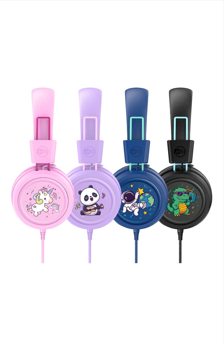 MEE audio KidJamz KJ55AUX (2 Pack) 3.5mm Safe Listening Kid's Headphones with Headset, Alternate, color, Black + Blue