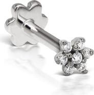 MARIA TASH Single Diamond Flower Stud Earring