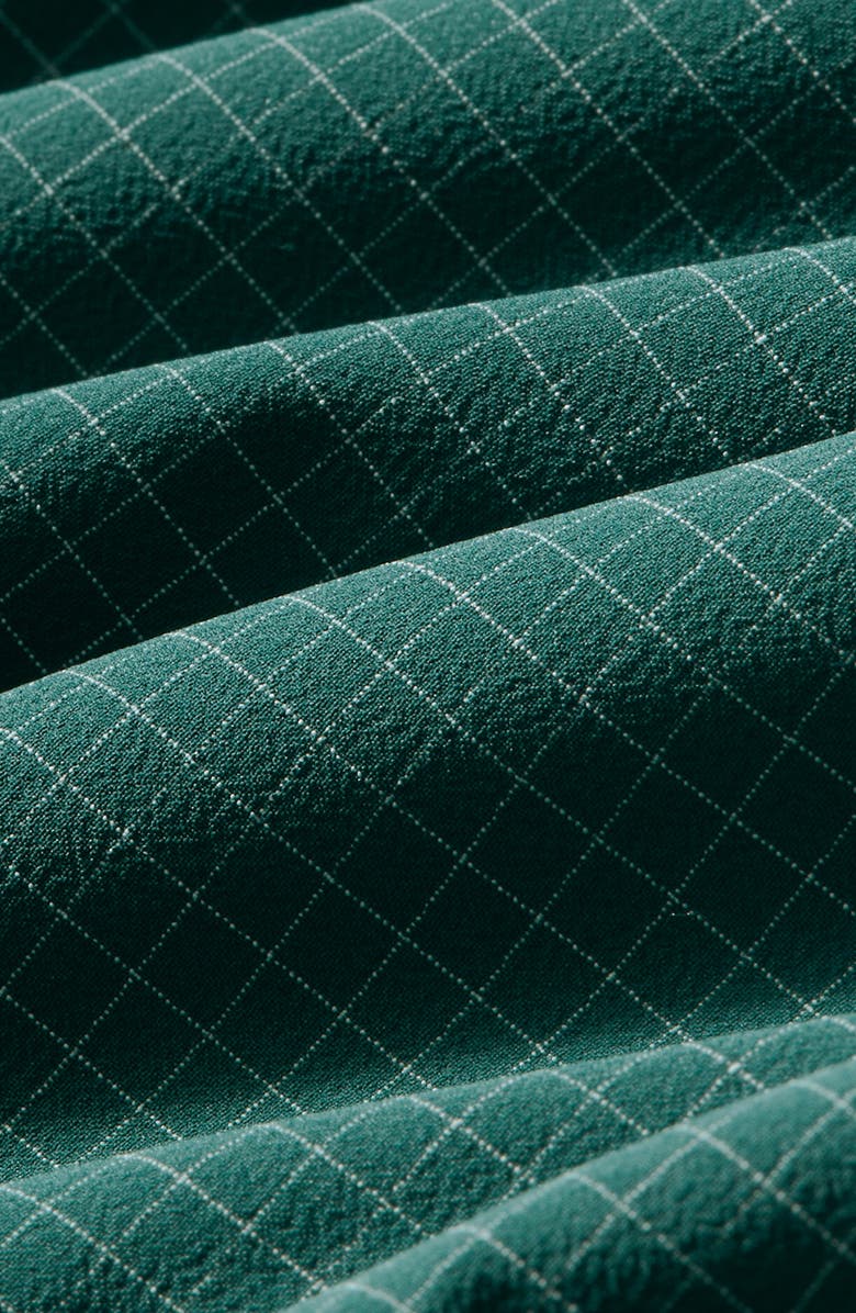 Mizzen+Main Leeward Trim Fit Dark Green Check No Tuck Stretch Button-Up Shirt, Alternate, color, 