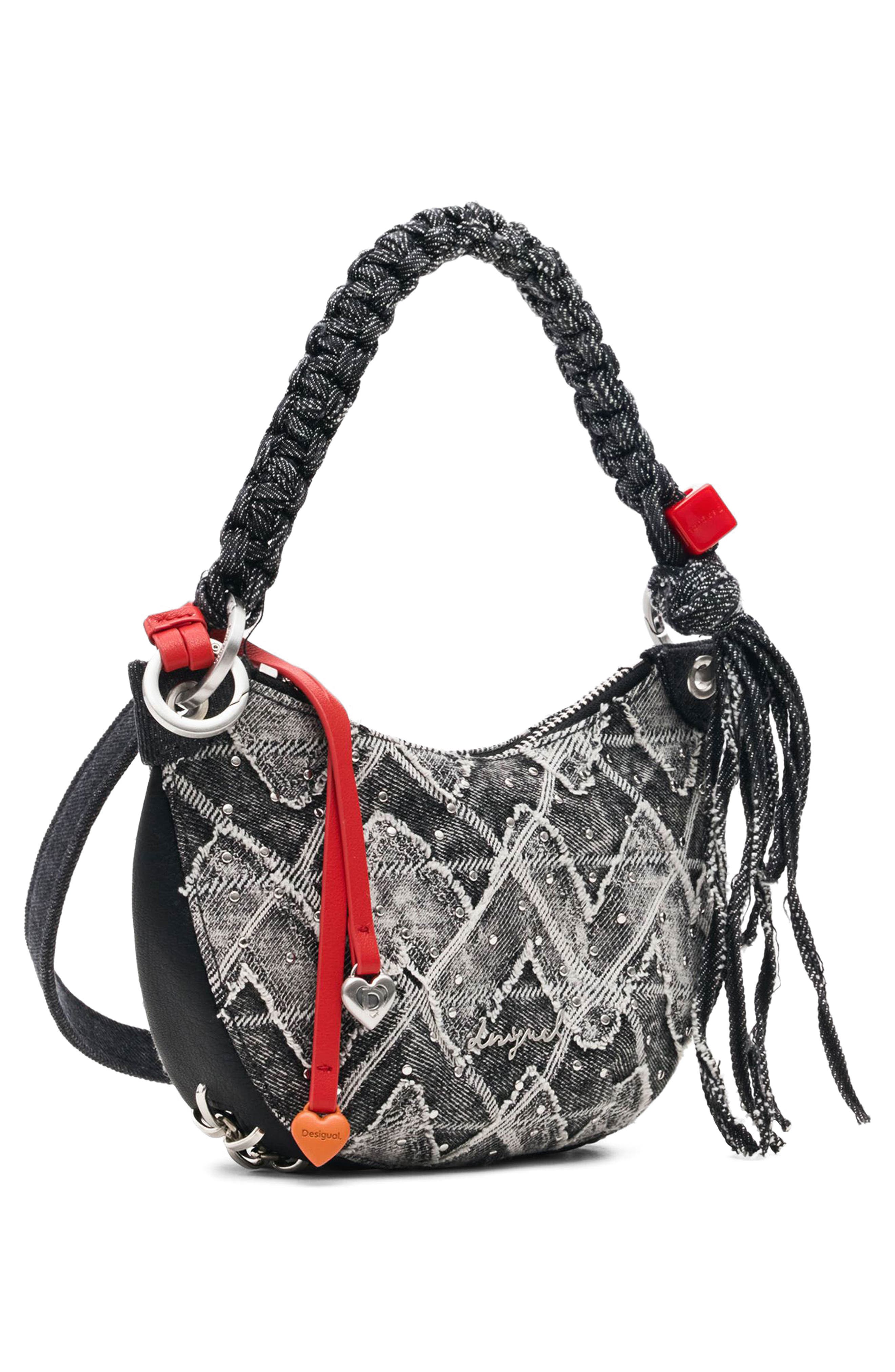 Desigual Convertible Shoulder Bag, Alternate, color, Light Gray