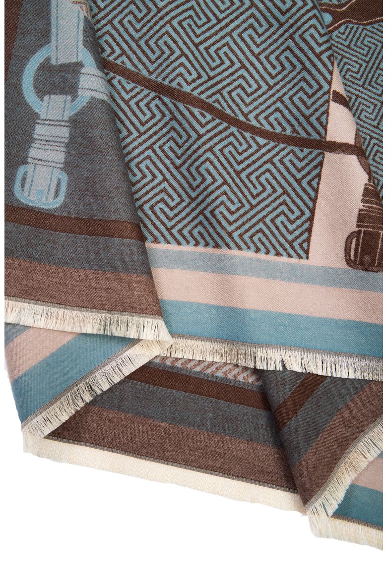 Horse Lover Reversible Print Scarf, Alternate, color, LIGHT BLUE