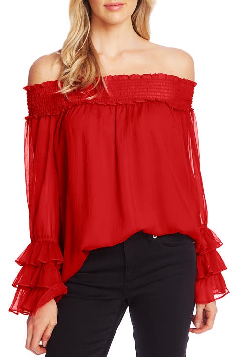 Smocked Off the Shoulder Blouse