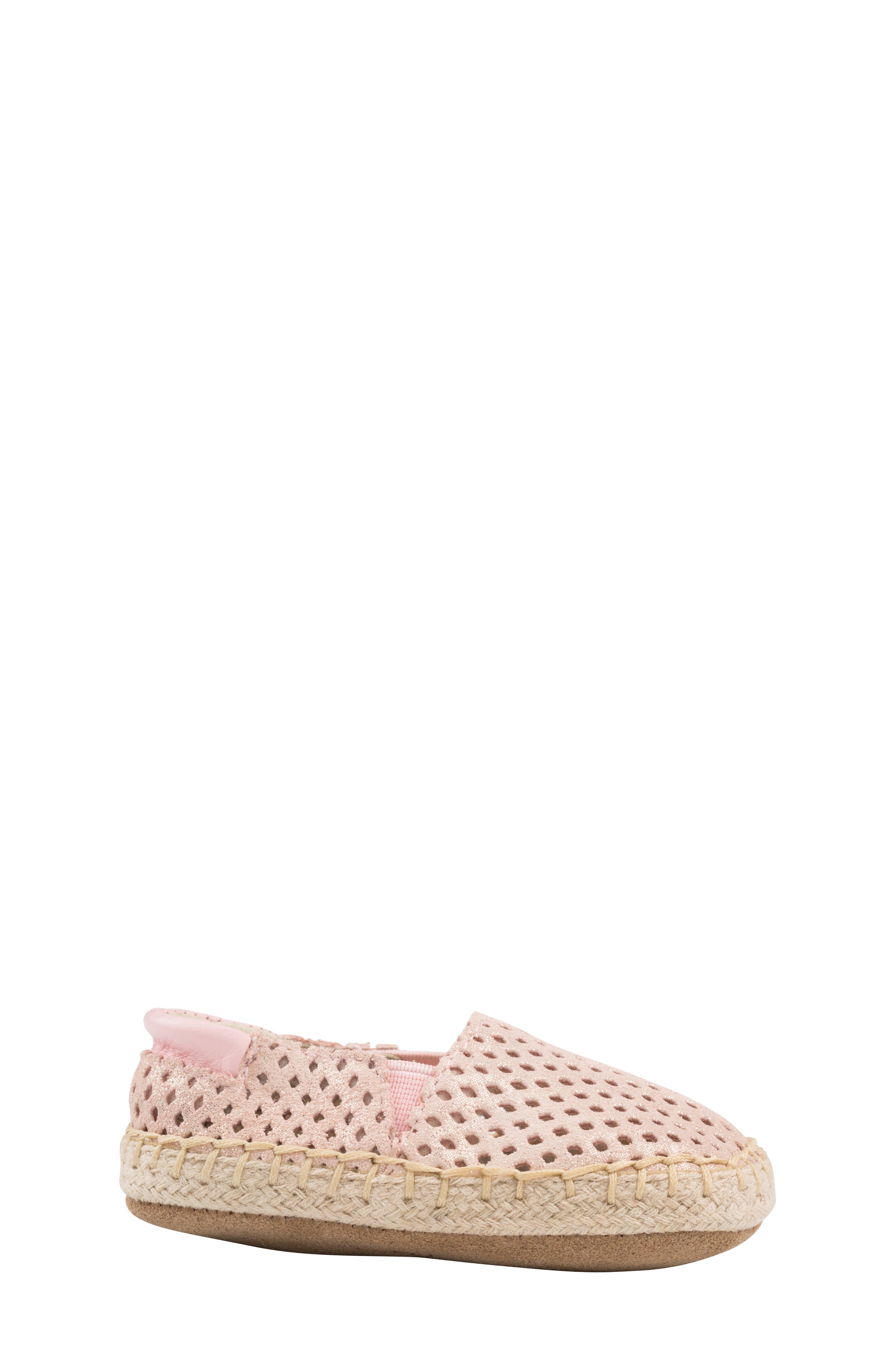 Ellie Espadrille Crib Shoe, Alternate, color, PINK SHIMMER