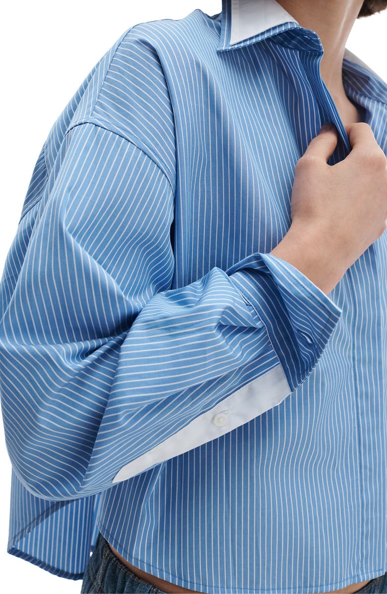 rag & bone Marin Stripe Cotton Button-Up Shirt, Alternate, color, Blue Stripe