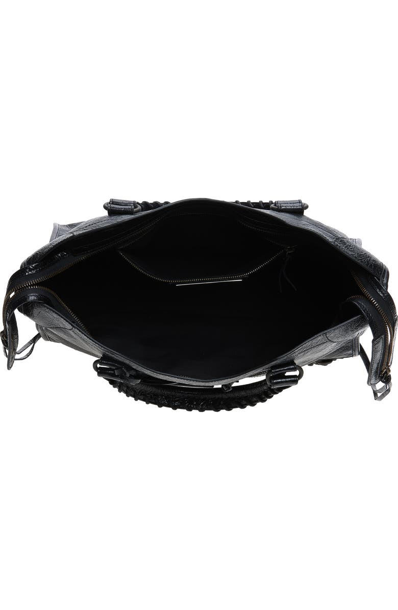 Balenciaga Medium Le City Leather Satchel, Alternate, color, 1000 Black