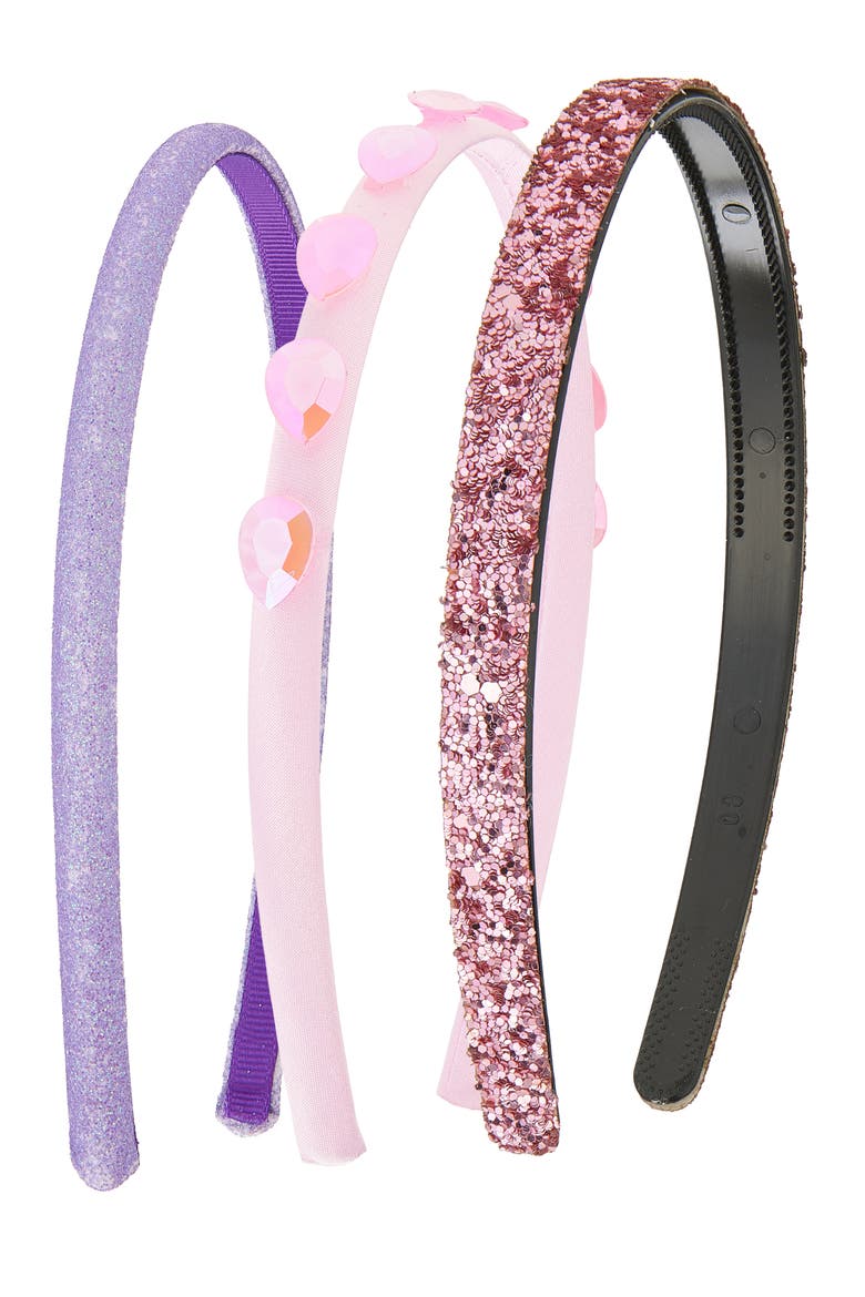 Kids' Set of 3 Headbands, Main, color, PURPLE MULTI