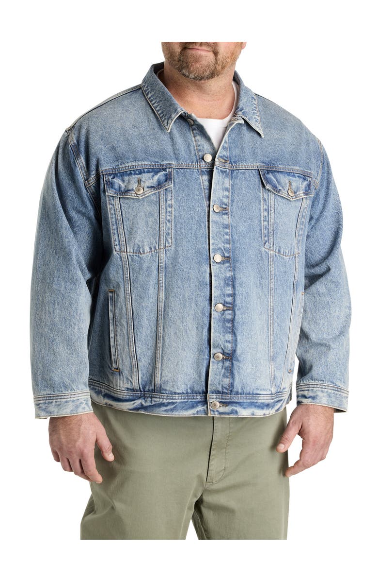 True Nation by DXL Big & Tall Classic Denim Jacket, Alternate, color, Dirty Wash