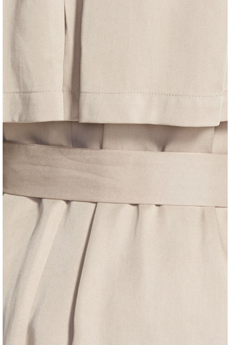 Draped Wrap Long Trench Coat, Alternate, color, NAKED