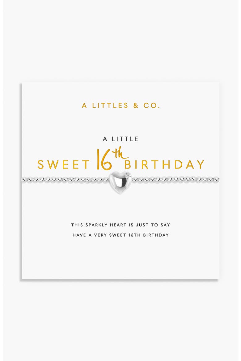 A Little 'Sweet 16th' Bracelet, Main, color, Metallic Silver
