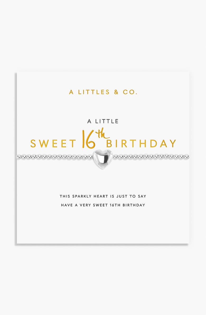 A Littles & Co A Little 'Sweet 16th' Bracelet, Main, color, Metallic Silver