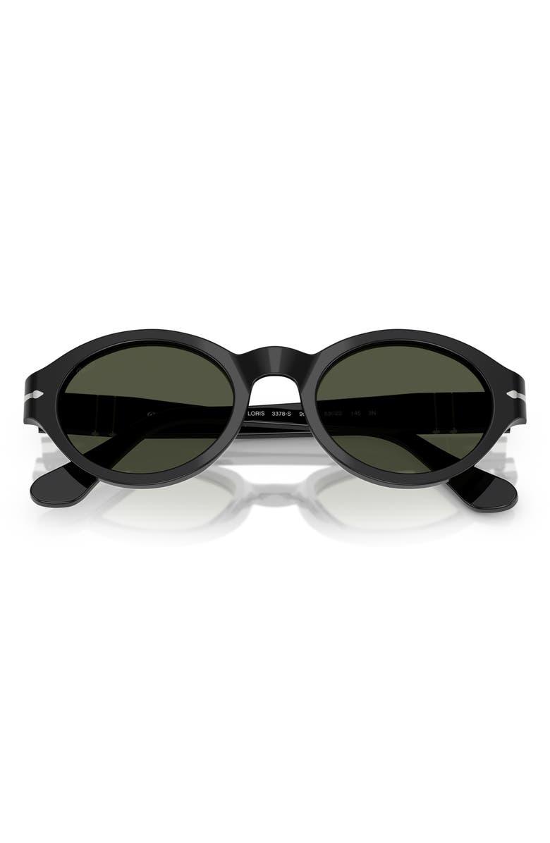 Persol Loris 53mm Oval Sunglasses, Alternate, color, Black / Green