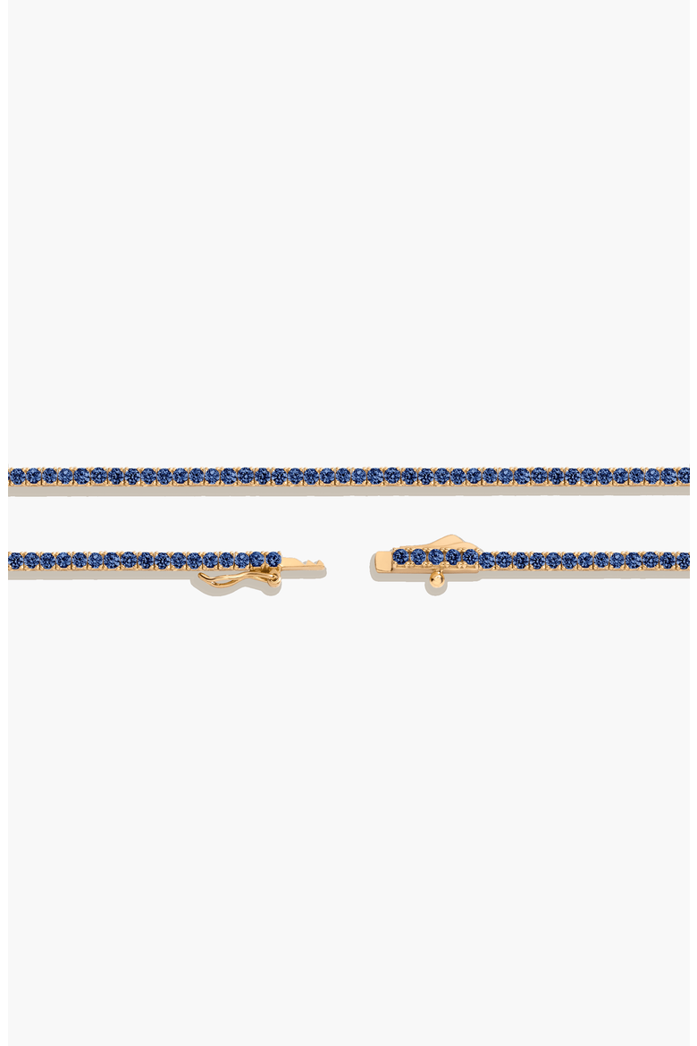 Lab Grown Blue Sapphire Tennis Necklace, Alternate, color, Blue Sapphire