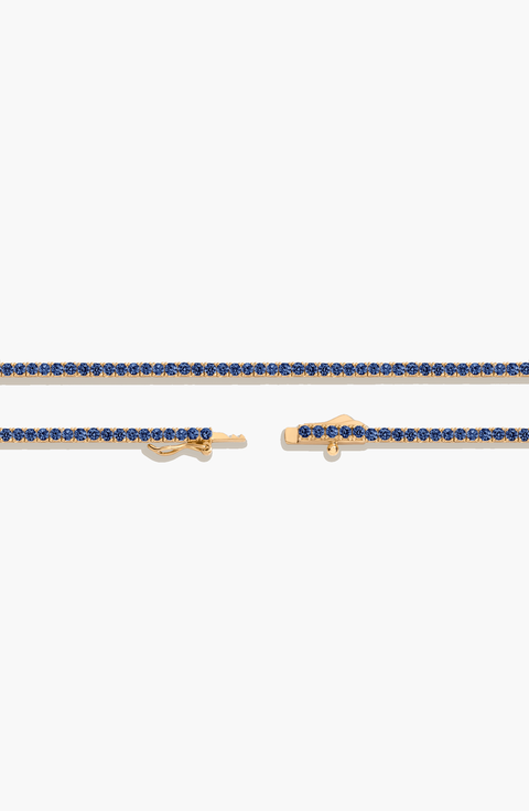 Lab Grown Blue Sapphire Tennis Necklace