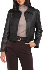 Petal & Pup Hope Cropped Faux Leather Jacket