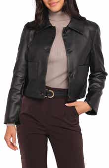 Hope Cropped Faux Leather Jacket
