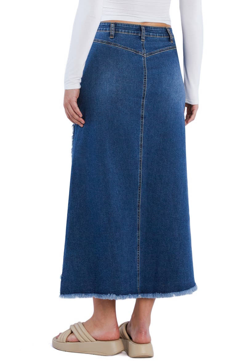 Two Step Denim Maxi Skirt, Alternate, color, FLOUNCE BLUE