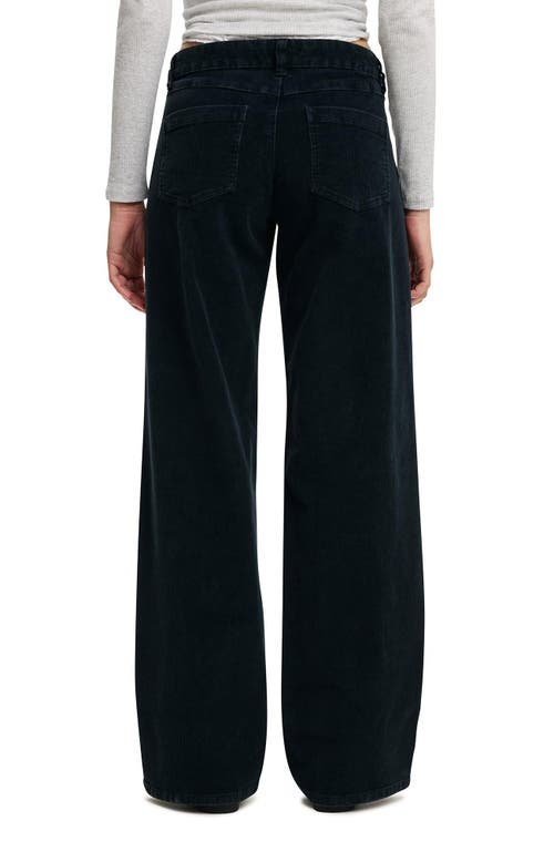 Cotton On Low Rise Straight Cord Pant In Blue