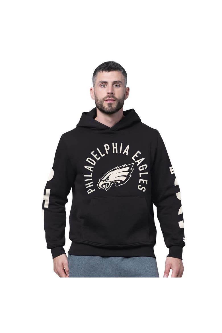 Men's Starter Black Philadelphia Eagles Handoff Fleece Hoodie Sweatshirt, Main, color, Black