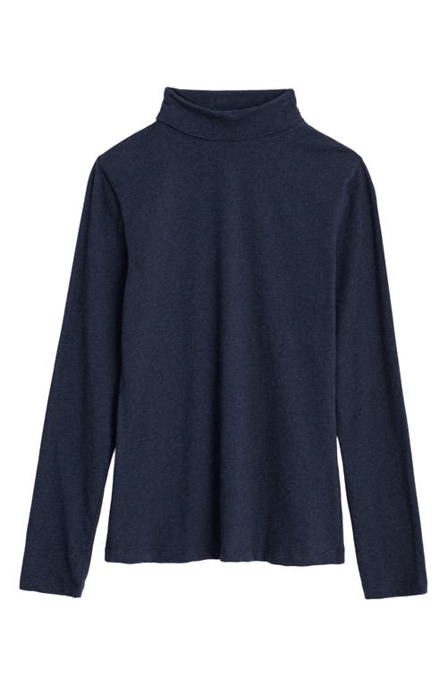 Seasalt Cornwall Landing Turtleneck Stretch Organic Cotton Top In Blue