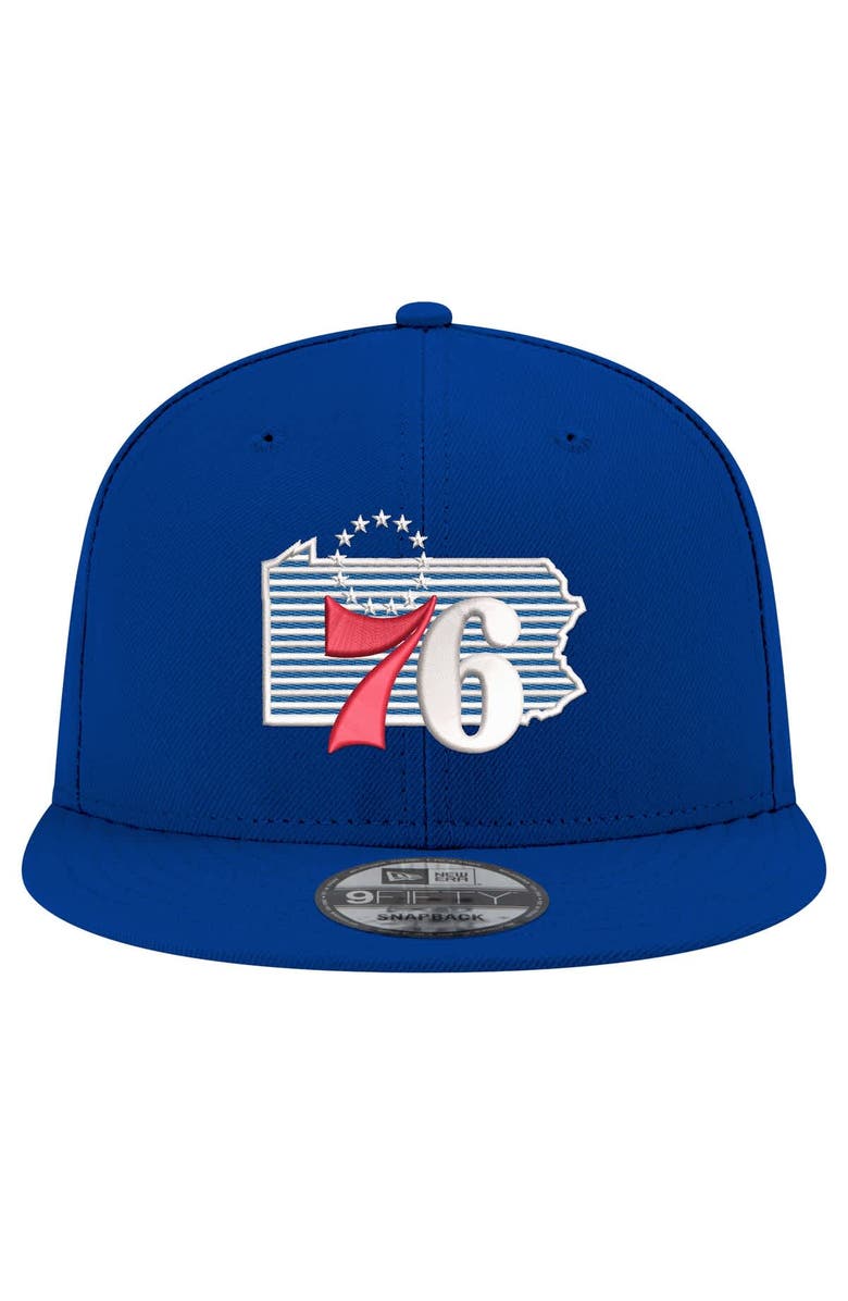 New Era Men's New Era Royal Philadelphia 76ers State Pride 9FIFTY Snapback Hat, Alternate, color, Royal