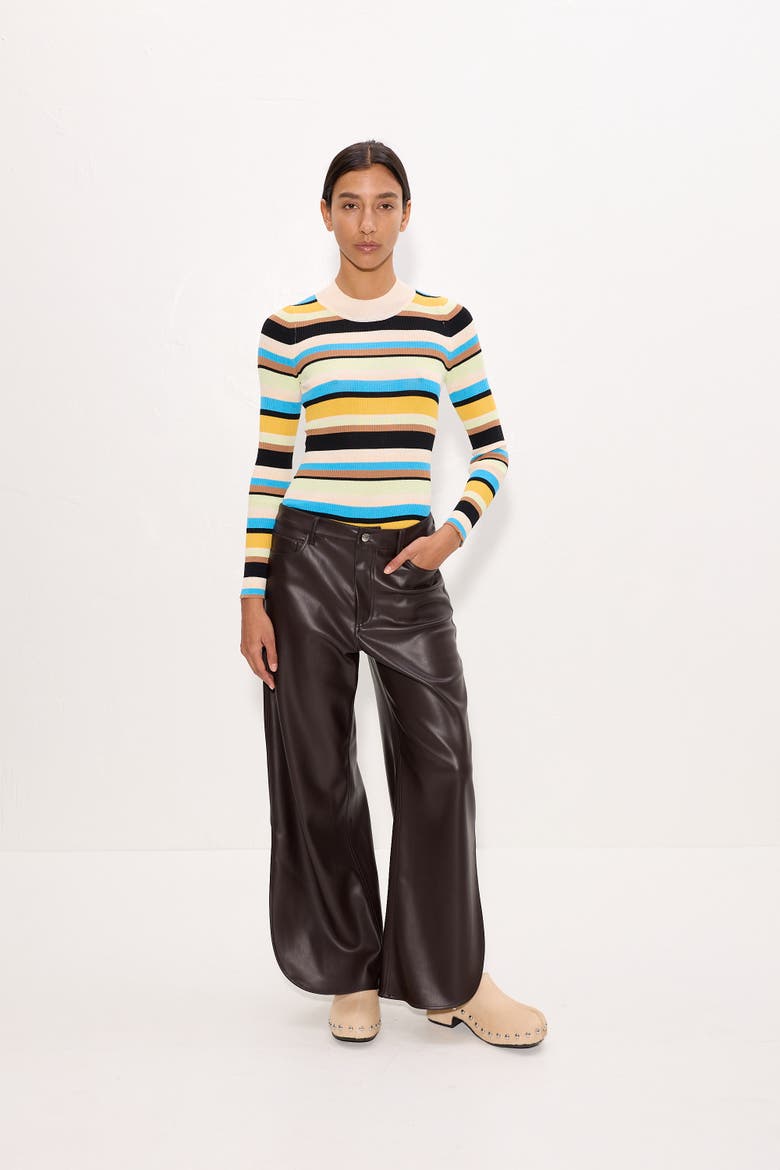 Mika Knit Long Sleeve Top, Alternate, color, Ocean Stripe