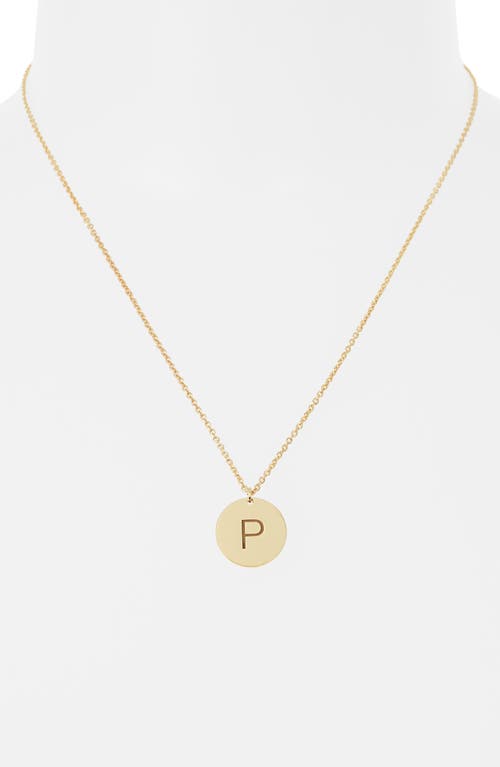 Meshmerise Initial Disc Pendant Necklace In Gold