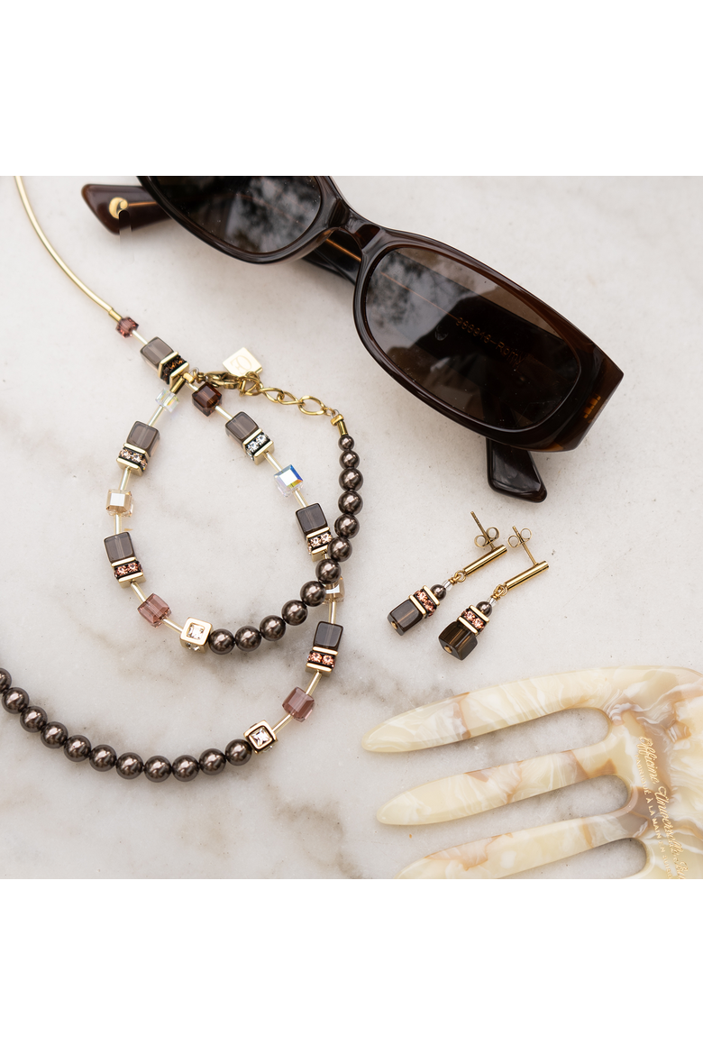Geocube Precious Fusion Pearls Earrings, Alternate, color, Mocha Mousse