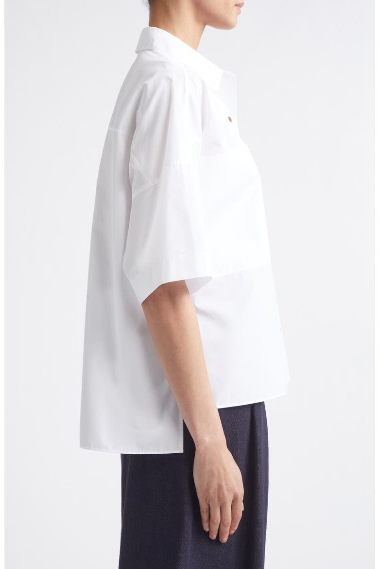Workwear Organic Cotton Poplin Short Sleeve Button-Up Shirt, Alternate, color, WHITE